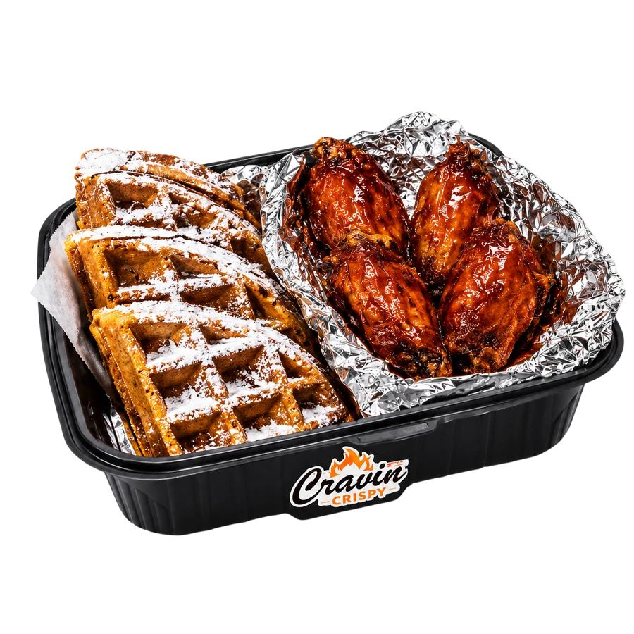 Waffle with 04 Saucy Wings